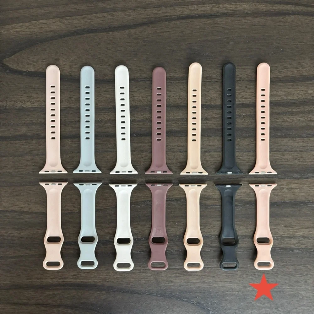38/40/41 MM light pink with beige (two-toned) Apple Watch silicone band